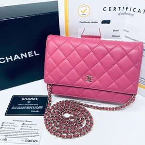 SOLD.........CHANEL Pink Lambskin Matte Gold HW